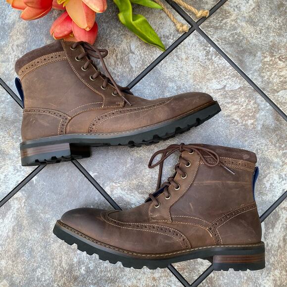 NEW Florsheim Brown Renegade Wingtip Oxford Boot Men's Size 9 - Picture 8 of 11